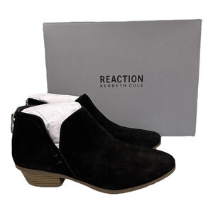 Kenneth Cole Reaction Sight Away Boots Womens 8.5 Black Ankle Booties Suede
